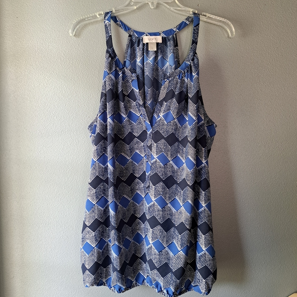 LOFT Ann Taylor Blue Tank Top Size Large, NWOT